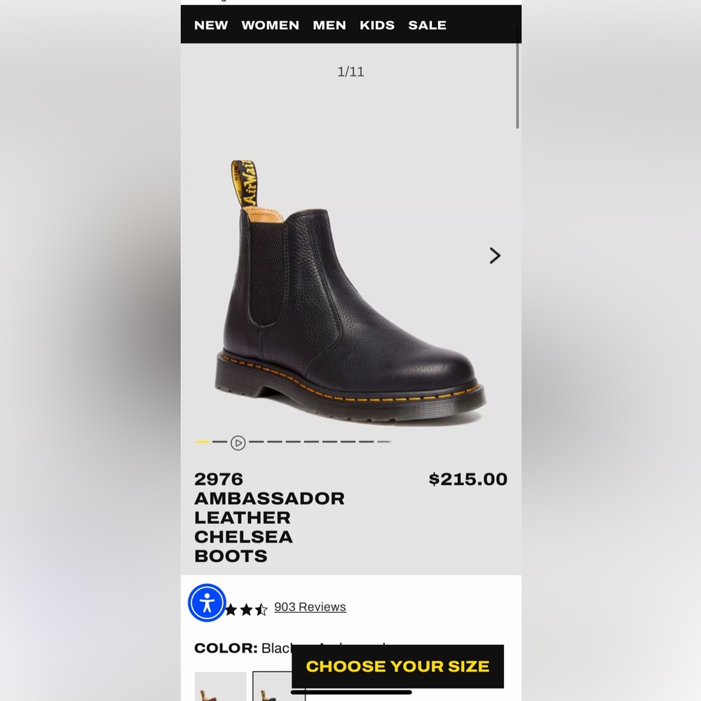 EUC Dr. Martens 2976 AMBASSADOR LEATHER CHELSEA BOOTS